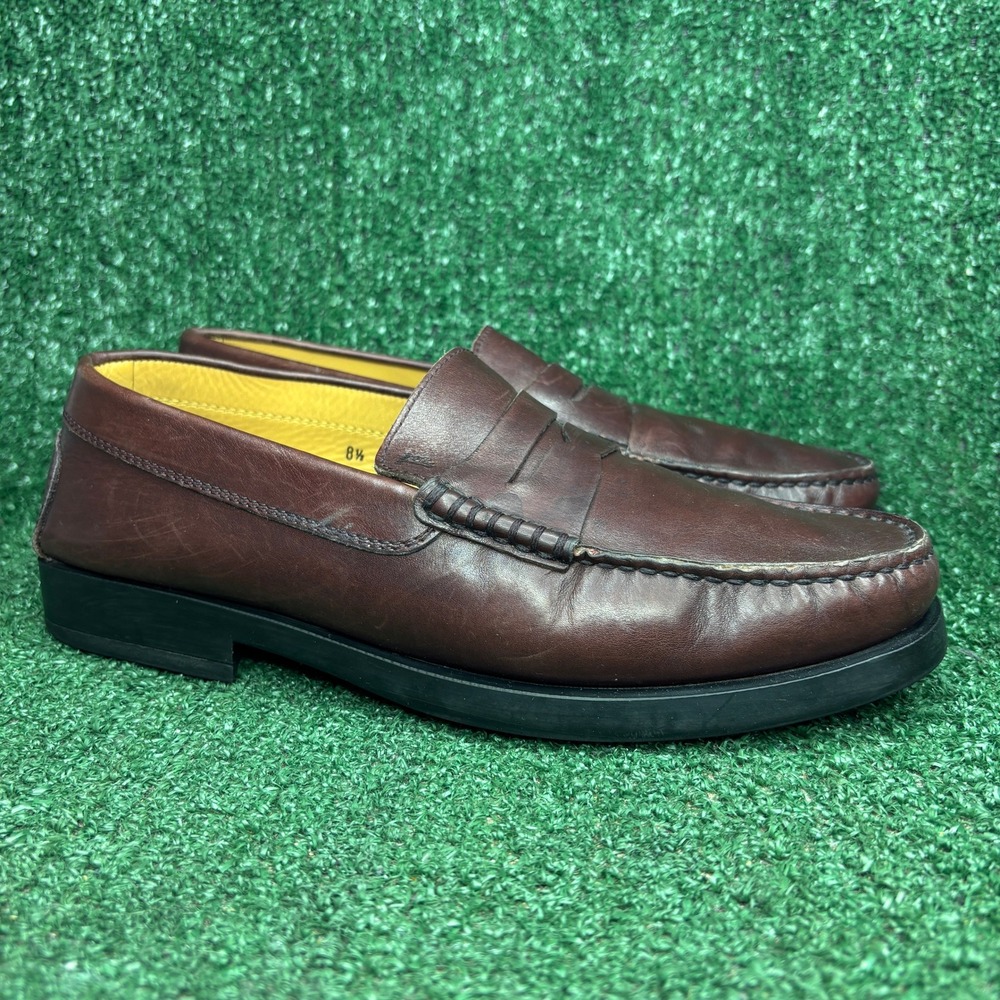 Tod's Leather Penny Strap Loafers Minimalist Dress Shoes Burgundy Mens Size 10‎